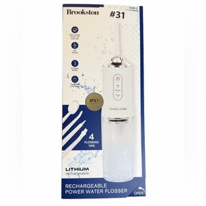Brookstone Rechargeable Pulsation Water Flosser IPX Waterproof